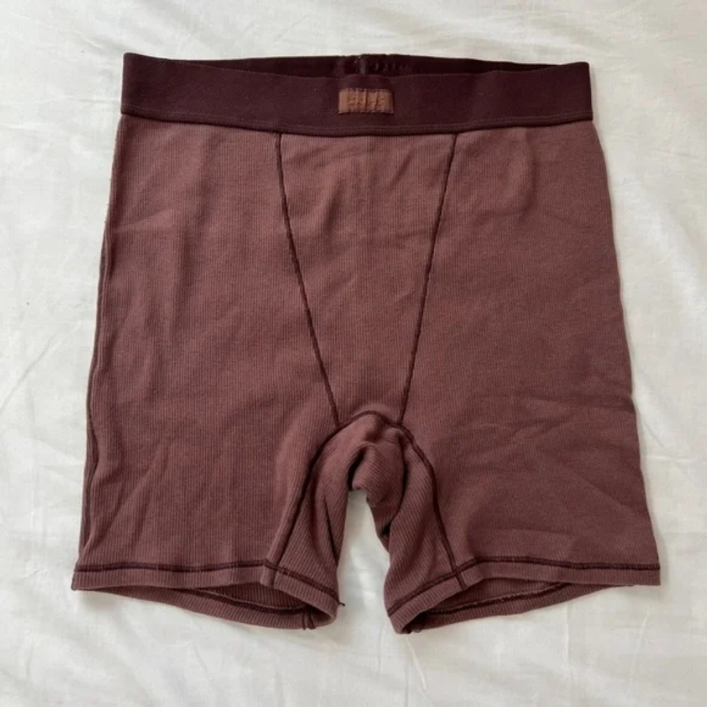 SKIMS Cotton Rib Boxers – Garnet (L) RARE! SOLD OUT! NWOT